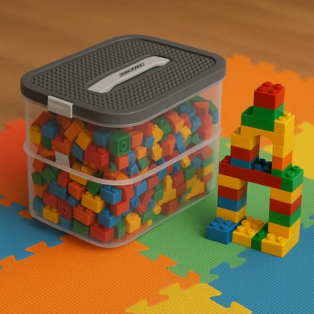 Pojemnik na Klocki Pudełko 15l Organizer z Przegródkami Duży 2 Piętrowy Kruzzel 25756