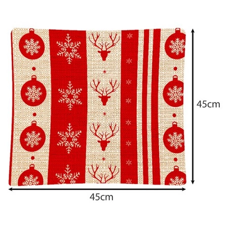 Poszewka na poduszkę 40x40 cm lniana, świąteczna, ozdobna poszewka jasiek na Boże Narodzenie, zestaw 4 szt! RUHHY