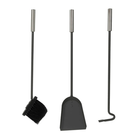 Przybory Kominkowe Akcesoria do Kominka Pieca Loft Stalowe Zestaw + Stojak Kaminer 25970