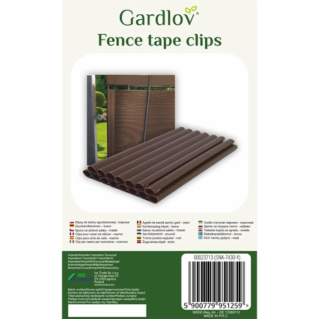 20 x Klipsy do Taśmy Ogrodzeniowej Zaczepy Montażowe Osłony Brązowe 19cm GARDLOV