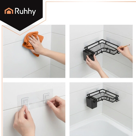Półka Łazienkowa Narożna Ruhhy Zestaw 2szt bez wiercenia pod Prysznic Loft Ruhhy 27092