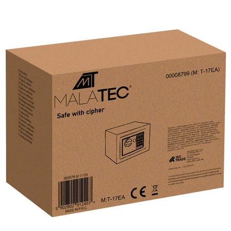 Sejf na Szyfr Zamek Elektroniczny Klucz Kasetka MALATEC