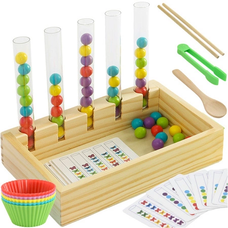 Układanka Edukacyjna Drewniana Sorter Montessori Nauka Liczenia Kolorów Kruzzel 26672
