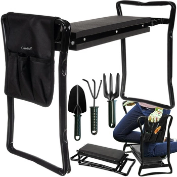 Klęcznik Ogrodowy Taboret Krzesło Składany Stołek 3w1 Ławka + Przybornik GARDLOV