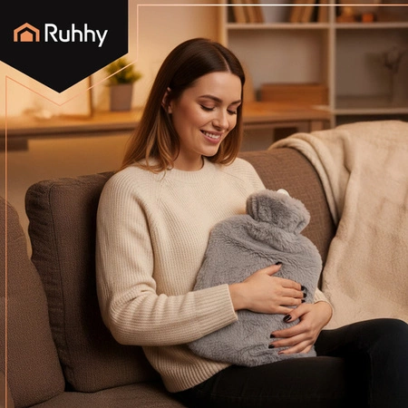 Termofor XXL Gumowy 3500 ml Ruhhy aż 8 Godzin Ciepła Duży Pokrowiec na Wodę