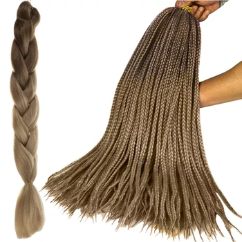 Włosy Syntetyczne 60 cm Warkocz Doczepiany Warkoczyki Ombre Blond Sztuczne SOULIMA