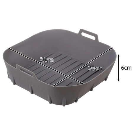 Wkład Silikonowy do Frytkownicy Beztłuszczowej Air Fryer Koszyk Forma 20x20cm RUHHY