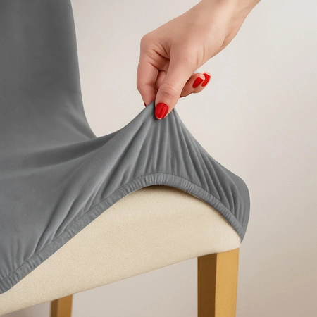 Pokrowiec na Krzesło Szary Uniwersalny Miękki Pokrowce na Krzesła x6 RUHHY 25990