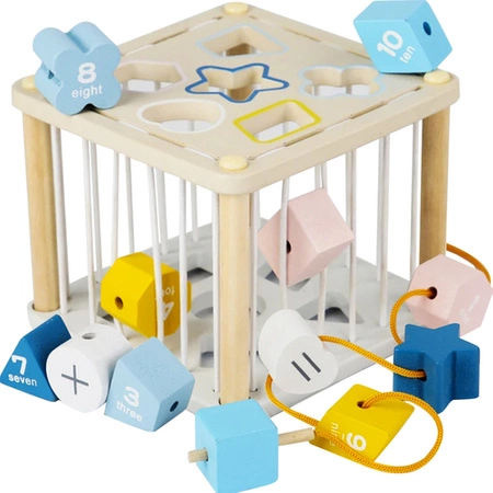 Sorter Kostka Edukacyjna Elastyczna Drewniana Sensoryczna Klocki Montessori KRUZZEL