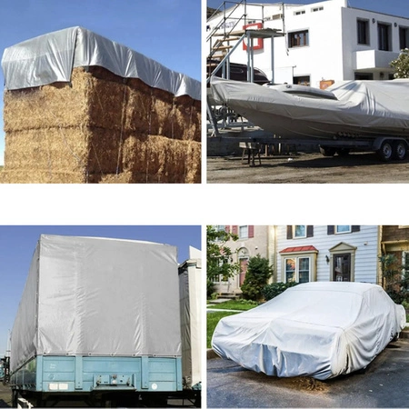 Plandeka Gruba Pokrowiec Mocna Wzmacniana Wodoodporna Płachta 120g 4x5 m GRADLOV