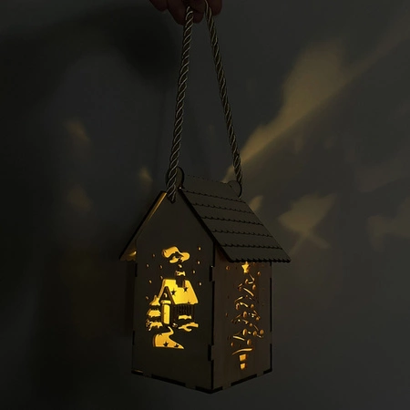 Lampion Adwentowy na Roraty LED Latarnia Latarenka Drewniany Świecący Lampa RUHHY