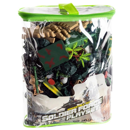 Baza Wojskowa Żołnierzyki dla Dzieci Armia Figurki Wojsko Czołg Broń 300el 26334