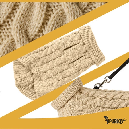 Ubranko dla Psa Kota Ciepły Sweterek Zimowy Sweter Ubranie na Zimę Golf S Purlov 26216