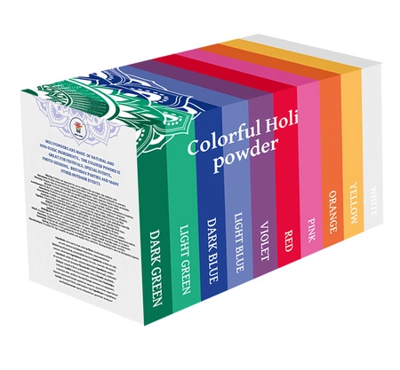 Holi Powder Kolorowy Proszek Festiwal Zestaw 10szt ISO TRADE