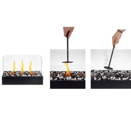 Biokominek Wolnostojący do Domu Bezdymny Bio Kominek na Bioetanol + Kamyki Kaminer 26318