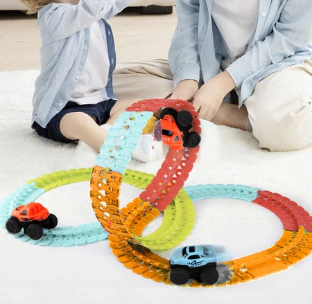 Tor Wyścigowy Samochodowy Tory Wyścigowe Zestaw + Autko 4,8m Elastyczny XL KRUZZEL