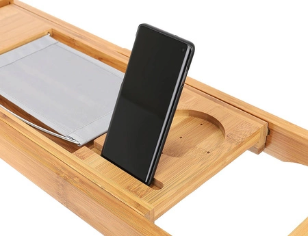 Duża Półka na Wannę Regulowana Bamboo SPA Nakładka RUHHY