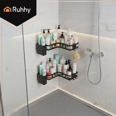 Półka Łazienkowa Narożna Ruhhy Zestaw 2szt bez wiercenia pod Prysznic Loft Ruhhy 27092