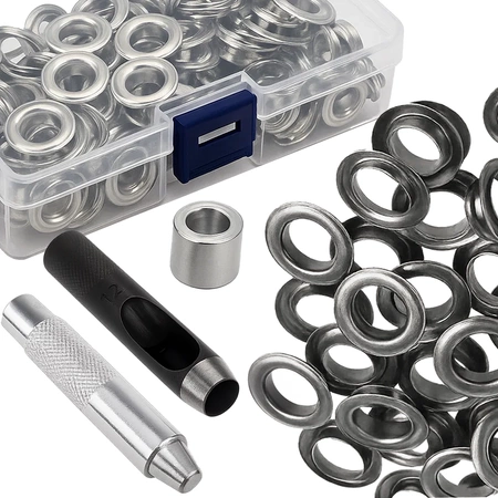 Oczka do Plandeki Zestaw z Zakuwakiem Dziurkacz Napy 100szt Oczek 12mm Etui Gardlov 25811