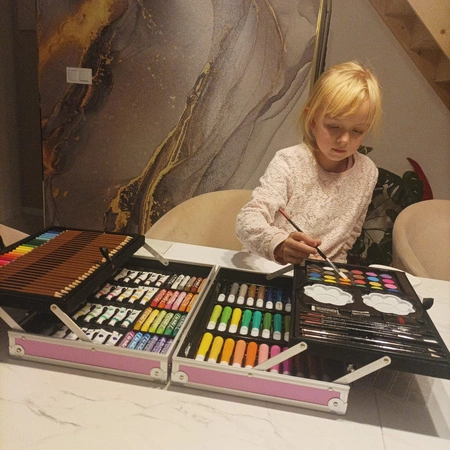 Zestaw Artystyczny do Malowania + Walizka w Walizce Kredki dla Dzieci 144el MAALEO