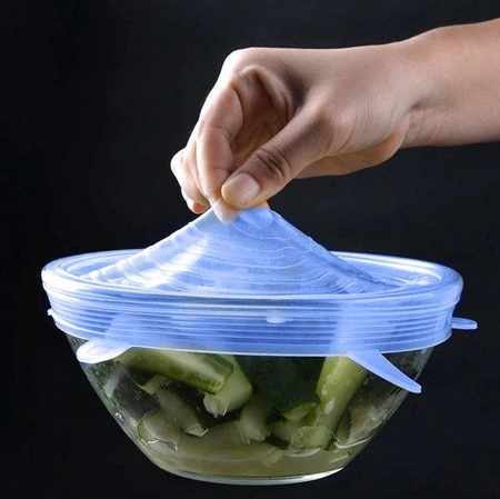 Pokrywki Silikonowe Uniwersalne do Żywności 6szt RUHHY