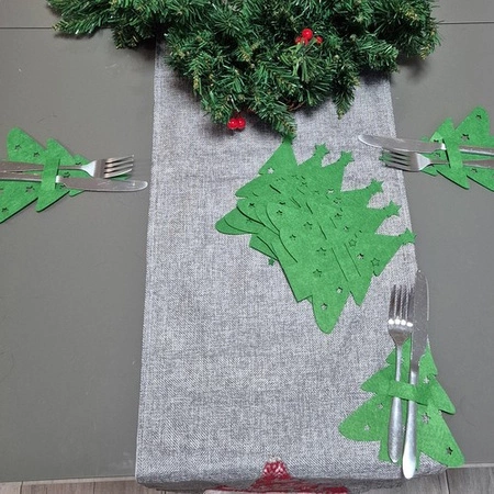 Świąteczne Etui na Sztućce Boże Narodzenie Pokrowiec Choinka 12szt na Stół RUHHY