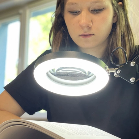 Lampa LED Lupa Kosmetyczna Szkło Powiększające Lampka Kreślarska Biurkowa IZOXIS