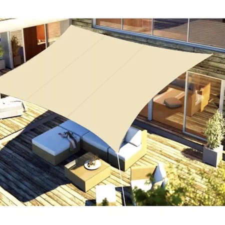 Żagiel Przeciwsłoneczny Prostokątny Ogrodowy na Taras Wodoodporny 3x4m Beż GARDLOV