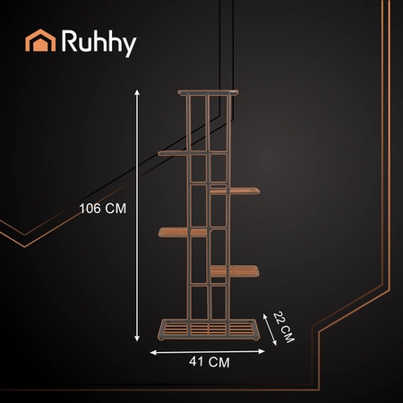 Kwietnik Stojący Metalowy Loft Wysoki na Kwiatki Rośliny Stojak 6-Poziomowy Ruhhy 26040