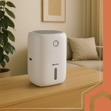 Osuszacz Powietrza RUHHY Cichy Pochłaniacz Wilgoci 60h 0,8l Wydajny Biały