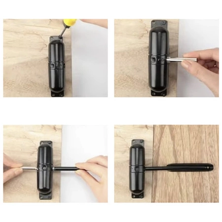 Samozamykacz do Drzwi Czarny z Ramieniem Zamykacz Drzwiowy Domykacz do 60kg MALATEC