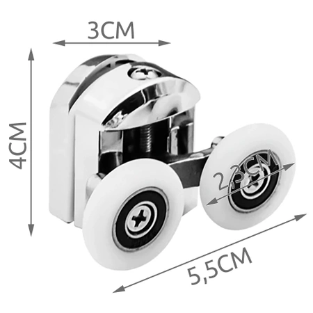 Rolki do Kabiny Prysznicowej Kółka Komplet Rolek Rolka Kabin Prysznicowych RUHHY
