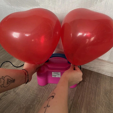 Elektryczna Pompka do Balonów 2 Dysze Szybka Wydajna Mocna 600W Różowa KRUZZEL