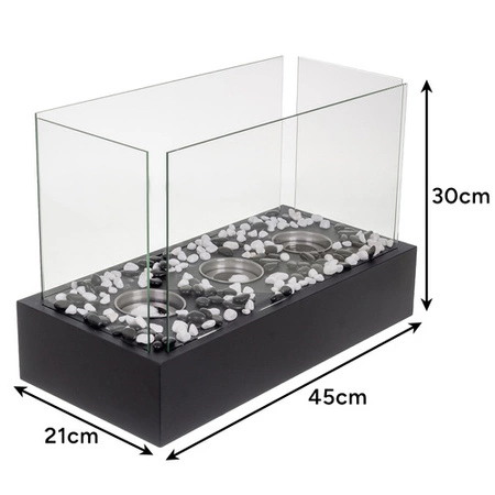 Biokominek Wolnostojący do Domu Bezdymny Bio Kominek na Bioetanol + Kamyki Kaminer 26318