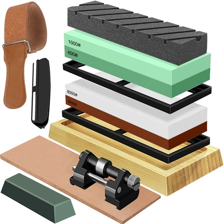Kamienie do Ostrzenia Ostrzałka Noży Osełka Zestaw Kamień Wodny Gradacje RUHHY