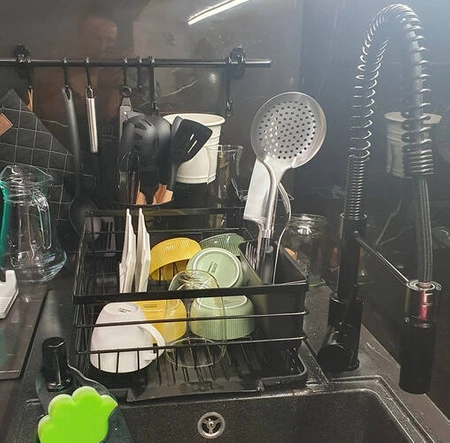 Suszarka do Naczyń Ociekacz Czarna Stojąca z Tacką RUHHY