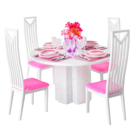 Mebelki dla Lalek do Domku Iso Trade Meble Stół Krzesła Zastawa Zestaw 43el
