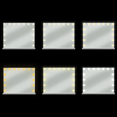 Lustro Kosmetyczne LED Soulima Duże 58x46cm Dotykowe Regulacja 15 Żarówek