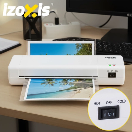 Laminator A4 IZOXIS 4w1 Zestaw Biurowy Trymer Zaokrąglacz + Gratis 60 Folii