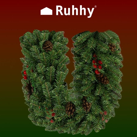 Girlanda Choinkowa Łańcuch Świąteczna 100 cm Sztuczna Zielona Gęsta 1m RUHHY