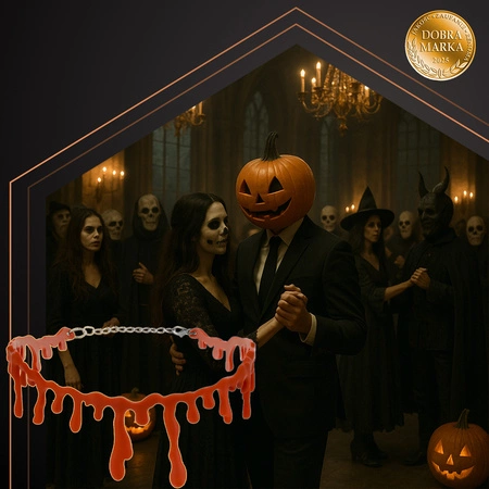 Krwawy Naszyjnik na Halloween Rana Choker Ociekająca Krew Podcięte Gardło