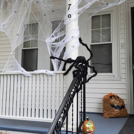 Pająk na Halloween Dekoracja Włochaty Gigant Czarny Straszny Duży Ozdoba MALATEC