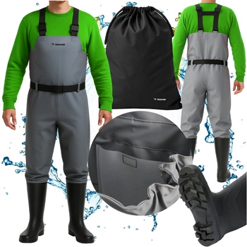 Wodery Wędkarskie Spodniobuty na Ryby Gumowe Spodnie Grube Długie Szelki 43 TRIZAND 25892