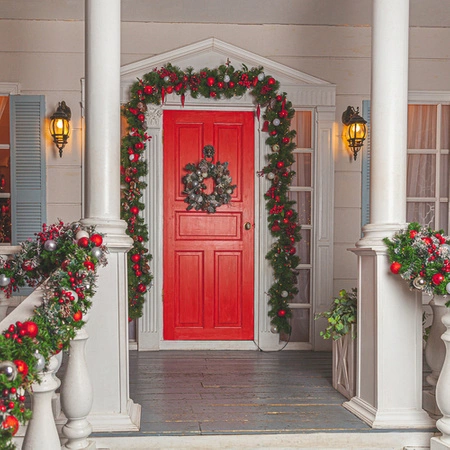 Stroik Świąteczny Wianek na Drzwi Dekoracyjny Ozdobny Ozdoba 60cm Gęsty XXL RUHHY