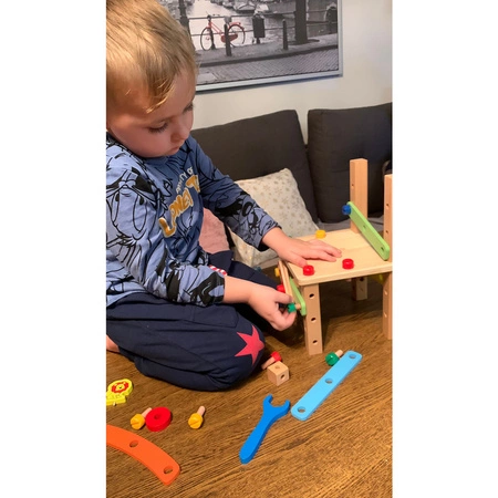 Warsztat Drewniany Krzesło Narzędzia dla Dzieci XXL Zestaw Majsterkowicza KRUZZEL
