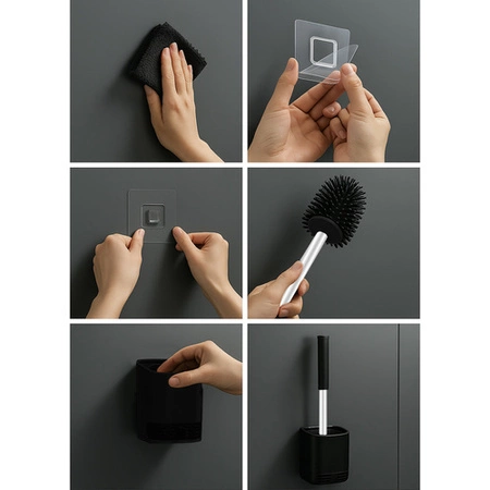 Szczotka do WC Toaletowa do Łazienki Toalety Czarna Klozetowa Stojak Zestaw RUHHY 25725