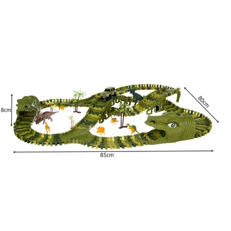 Tor Wyścigowy Dinozaur Park Dino Samochodowy Prezent dla Dzieci 270el 360cm KRUZZEL