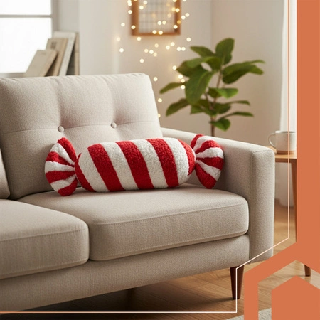 Poduszka Dekoracyjna Ruhhy Cukierek 30 cm Ozdoba Świąteczna Miękka Prezent