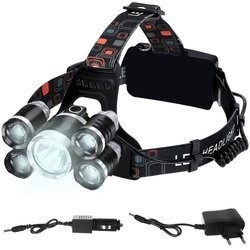 Latarka Czołowa Lampka Czołówka Mocna 5LED Cree T6 TRIZAND