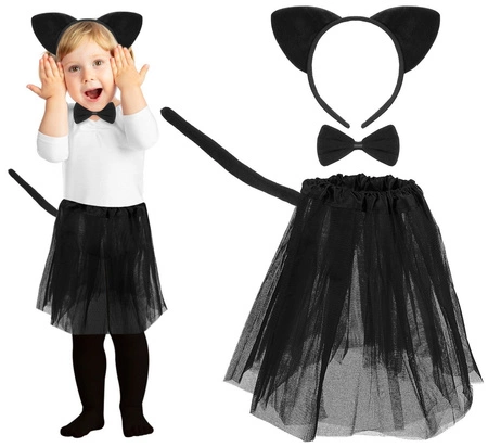 Strój Kot Kotka Kotek Kostium Spódniczka Uszy Ogon KRUZZEL